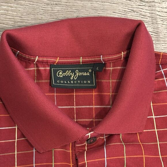 Masters Bobby Jones Golf Polo Shirt Mens Large Red Augusta National Logo Vintage - Picture 3 of 6